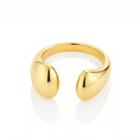 ECARLA pierścionek ze stali chirurgicznej platerowanej złotem PST989