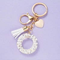 ECARLA brelok do kluczy LITERKA O biała z serca BRL329O