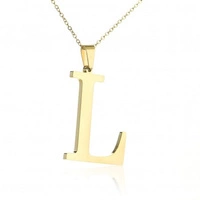ECARLA naszyjnik ze stali szlachetnej pozłacanej Literka L NST100L