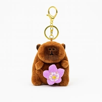 ECARLA brelok do kluczy KAPIBARA z fioletowym kwiatkiem BRL385FIO