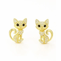 ECARLA kolczyki ze stali szlachetnej platerowanej złotem KOT KST3524