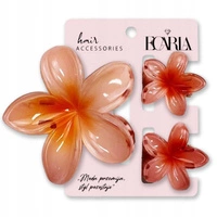 ECARLA zestaw spinek-klamer do włosów Kwiat XL +2 mini Brzoskwinia SP419