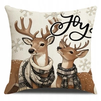 ECARLA Zima Świąteczna poszewka na poduszkę Boho 45x45 JELONKI POD250