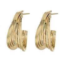 ECARLA kolczyki ze stali szlachetnej platerowanej 14k złotem KST3404