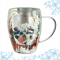 ECARLA szklanka termiczna z podwójnym dnem i kwiatkami SZK138 