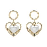 ECARLA kolczyki ze stali szlachetnej platerowanej 14k złotem SERCA KST3341