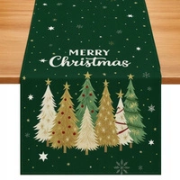 ECARLA Boże Narodzenie bieżnik na stół świąteczny 180x33cm Choinki BZK06