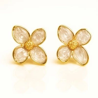 ECARLA kolczyki ze stali szlachetnej platerowanej 14k złotem KST3480