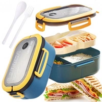 ECARLA Lunch Box śniadaniówka ze sztućcami 21x14,5x8cm Granat PJM44GRAN