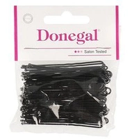 DONEGAL Wsuwki kokówki do włosów czarne 6cm 50szt