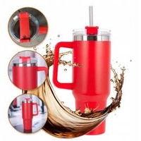 ECARLA kubek termiczny z uchwytem i rurką 1l Czerwony CUP15 