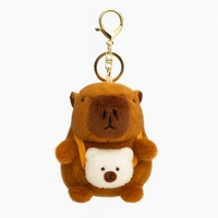 ECARLA brelok do kluczy KAPIBARA z białą torebką BRL387B