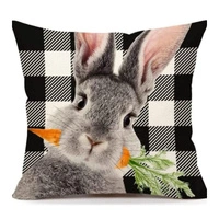 ECARLA Wielkanoc poszewka na poduszkę 45x45cm Królik Black White POD236