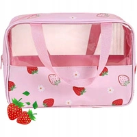 ECARLA kosmetyczka kuferek rozmiar M 31x10x20cm Truskawki KS148