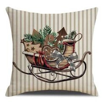 ECARLA Zima świąteczna poszewka na poduszkę 45x45cm Sanki POD209 