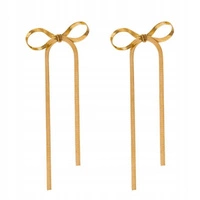 ECARLA kolczyki wiszące, złota żyłka Kokardki K1695