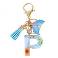 ECARLA brelok do kluczy LITERKA P Morski Ogon Syreny, Muszelki BRL353P