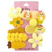 ECARLA spinki-wsuwki do włosów 9w1 Puchate Żółte SP410