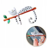 ECARLA broszka ozdobna Białay Kotek na gałązce BZ161