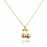 ECARLA naszyjnik ze stali szlachetnej pozłacanej WISIENKI NST2161