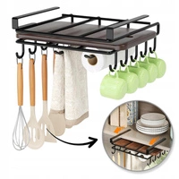 ECARLA uchwyt podwieszany do szafki, wieszak Czarny OR116CZ