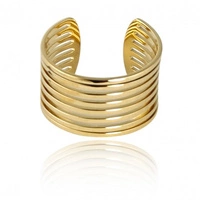 ECARLA pierścionek ze stali chirurgicznej platerowanej złotem PST941