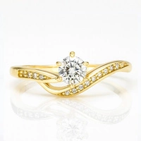 ECARLA pierścionek ze stali chirurgicznej platerowanej złotem PST958R7