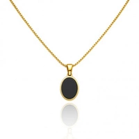 ECARLA naszyjnik ze stali szlachetnej pozłacanej czarna ELIPSA NST2225