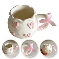 ECARLA kubek ceramiczny z różową kokardką 300ml CUP24 