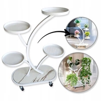 ECARLA kwietnik stojak na kwiaty metalowy na kółkach 50x25x80cm SZ43B