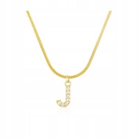 ECARLA naszyjnik ze stali szlachetnej pozłacanej Literka J NST2086J