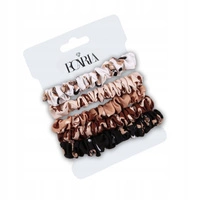 ECARLA zestaw gumek frotek do włosów Pin up 5szt Brązy GUM130 