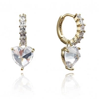 ECARLA kolczyki ze stali szlachetnej platerowanej 14k złotem SERCE KST3328