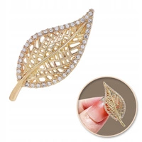 ECARLA broszka LISTEK z cyroniami BZ212