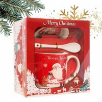 ECARLA kubek świąteczny ze spodkiem i łyżeczką w pudełku KB19WZ1 400ml