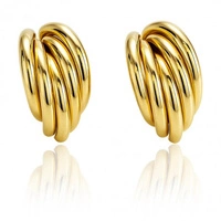 ECARLA kolczyki ze stali szlachetnej platerowanej 14k złotem KST3461