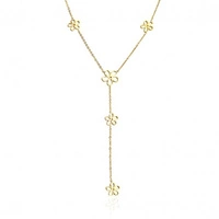 ECARLA naszyjnik ze stali szlachetnej pozłacanej KWIATKI NST2191