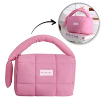 ECARLA kosmetyczka pikowana, kuferek z rączką 18,5x12,5x13cm Róż KS140R