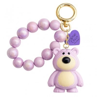 ECARLA brelok do kluczy Miś z koralikami Fioletowy BRL366FIO