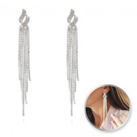 ECARLA kolczyki ozdobne cyrkonie sztyf długie 15,6cm K1694 