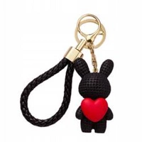 ECARLA brelok do kluczy Miś z sercem Czarny BRL226