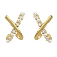 ECARLA kolczyki ze stali szlachetnej platerowanej 14k złotem KST3333