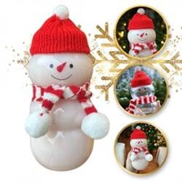 ECARLA butelka świąteczna Bałwanek z szalikiem i czapeczką BD40 