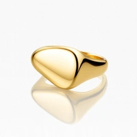 ECARLA pierścionek ze stali chirurgicznej platerowanej złotem R7 PST996R7