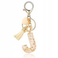 ECARLA brelok do kluczy LITERKA J biały motylek serca BRL329J 