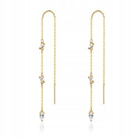 ECARLA kolczyki ze stali szlachetnej platerowanej złotem z cyrkoniami KST2852