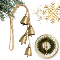 ECARLA Ozdoba Świąteczna dzwonki metalowe 4szt / 35cm WOZ52