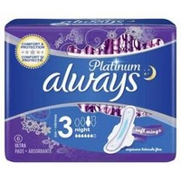 ALWAYS Platinum podpaski Night 6szt