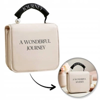 ECARLA kosmetyczka rozkładana z rączką 24x24x3cm Kremowa KS153K