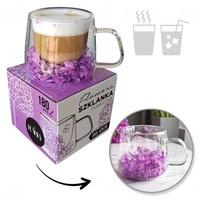 ECARLA filiżanka termiczna z podwójnym dnem i hortensją w środku Fiolet SZK76 180ml